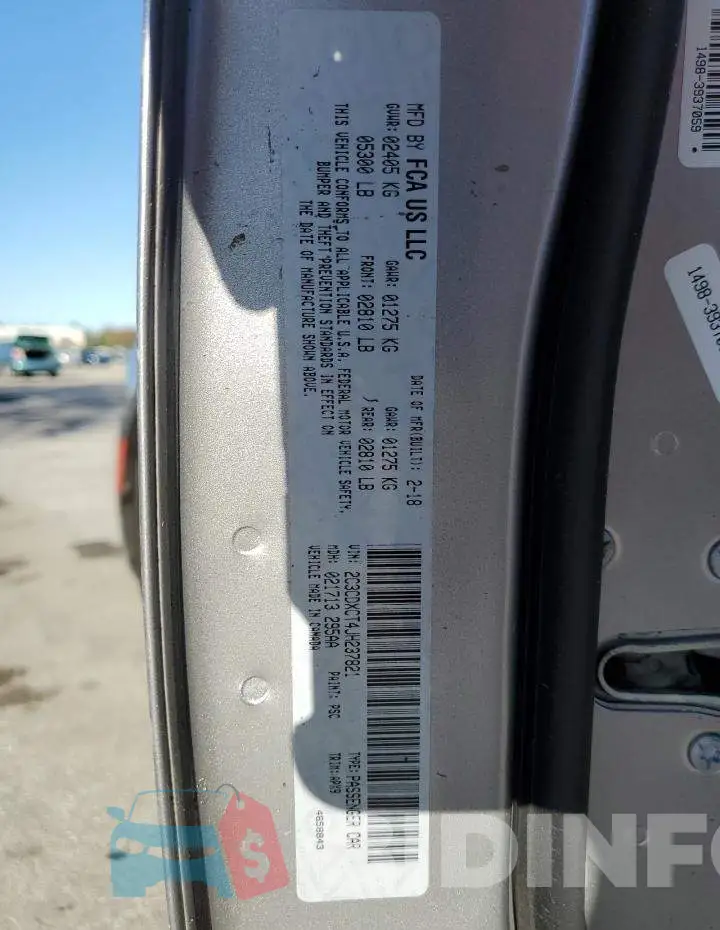 2C3CDXCT4JH237821 Photo# 12
