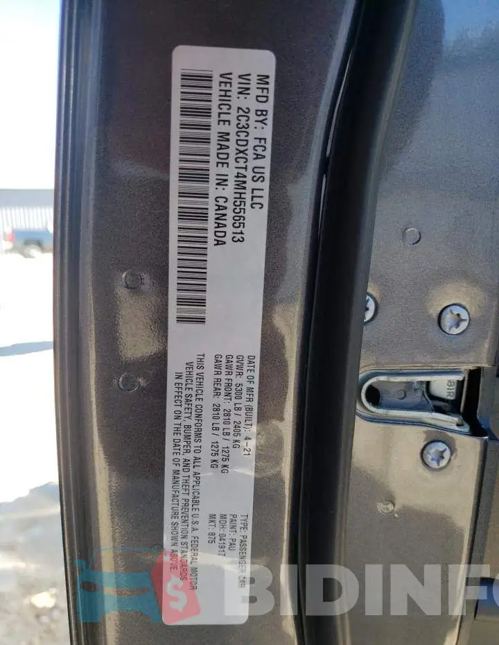 2C3CDXCT4MH556513 Photo# 13