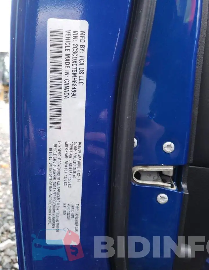 2C3CDXCT5MH684890 Photo# 13