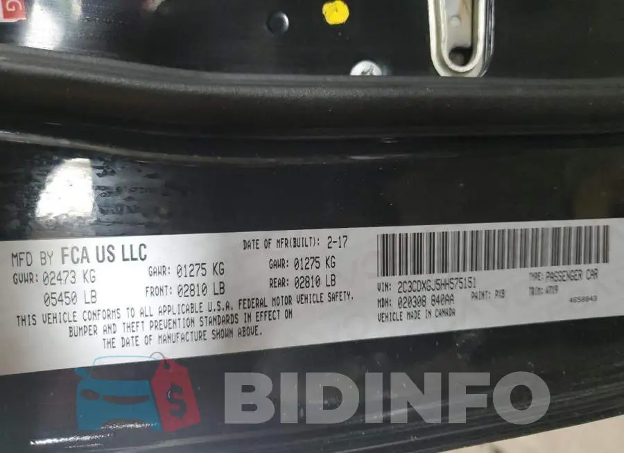 2C3CDXGJ5HH575151 Photo# 12