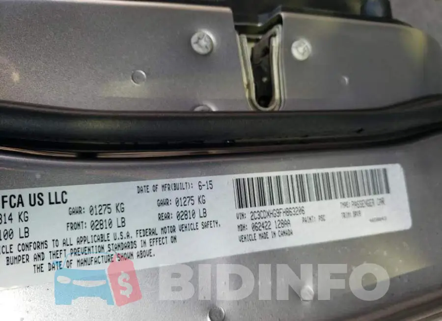 2C3CDXHG9FH863206 Photo# 12