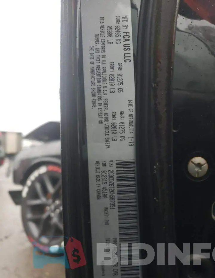 2C3CDZBT2KH587351 Photo# 13