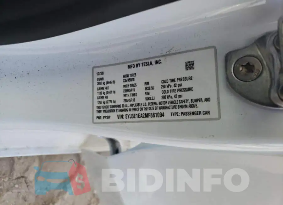 5YJ3E1EA2MF861094 Photo# 13