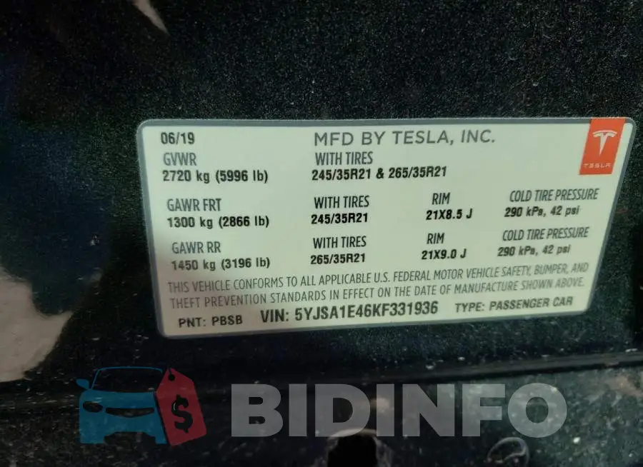5YJSA1E46KF331936 Photo# 12