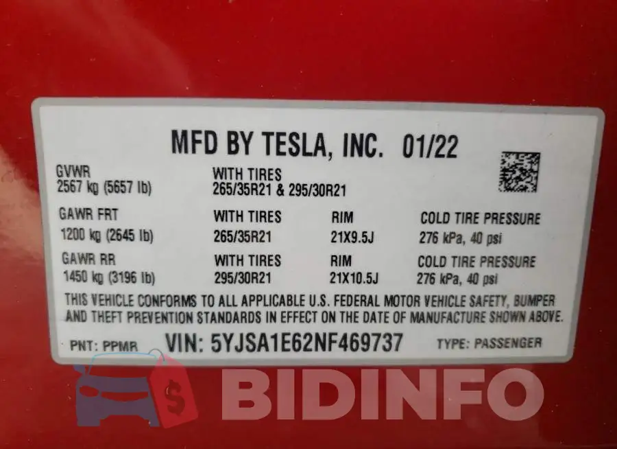 5YJSA1E62NF469737 Photo# 13
