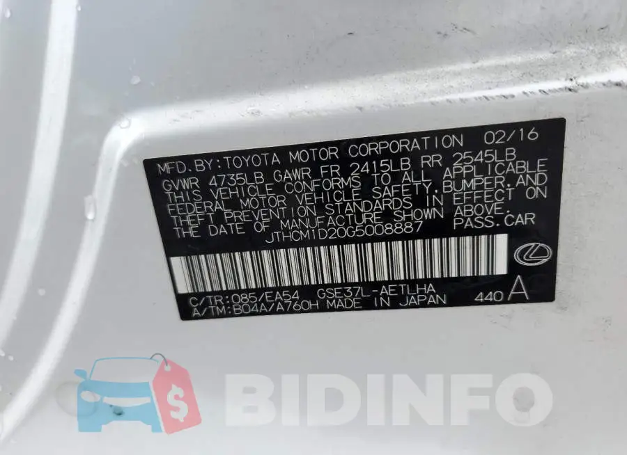 JTHCM1D20G5008887 Photo# 13