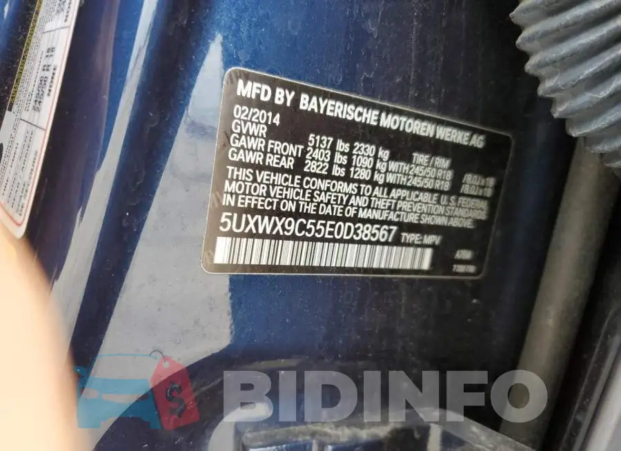 5UXWX9C55E0D38567 Photo# 13