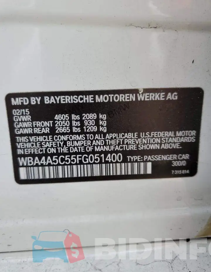 WBA4A5C55FG051400 Photo# 12