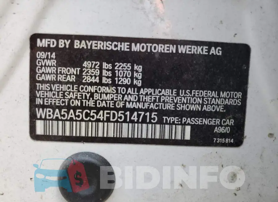 WBA5A5C54FD514715 Photo# 12