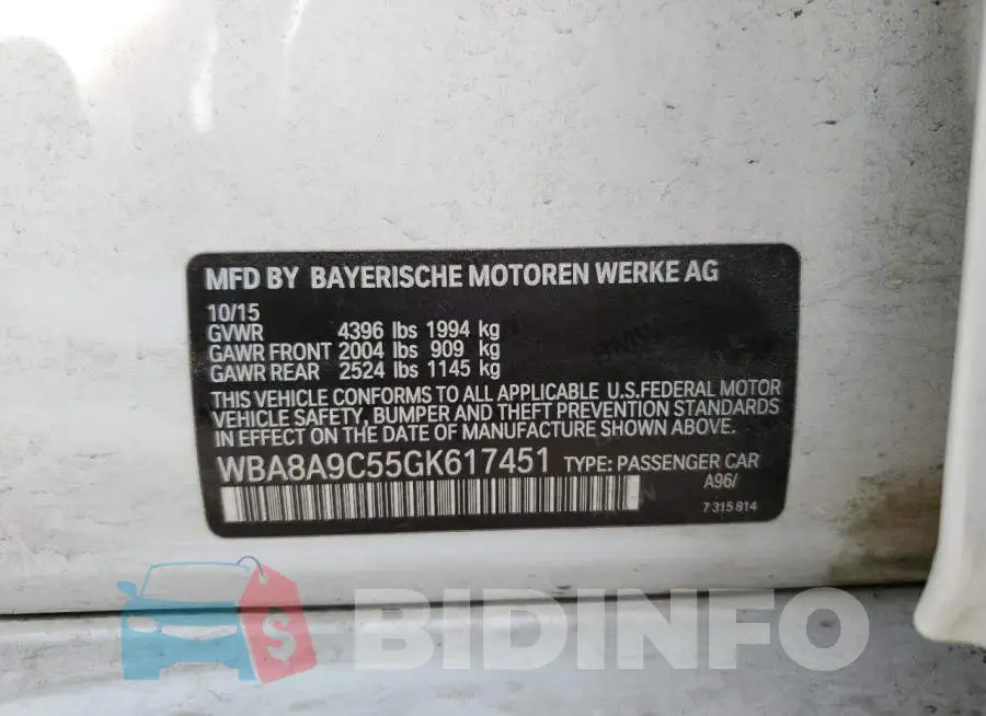 WBA8A9C55GK617451 Photo# 12