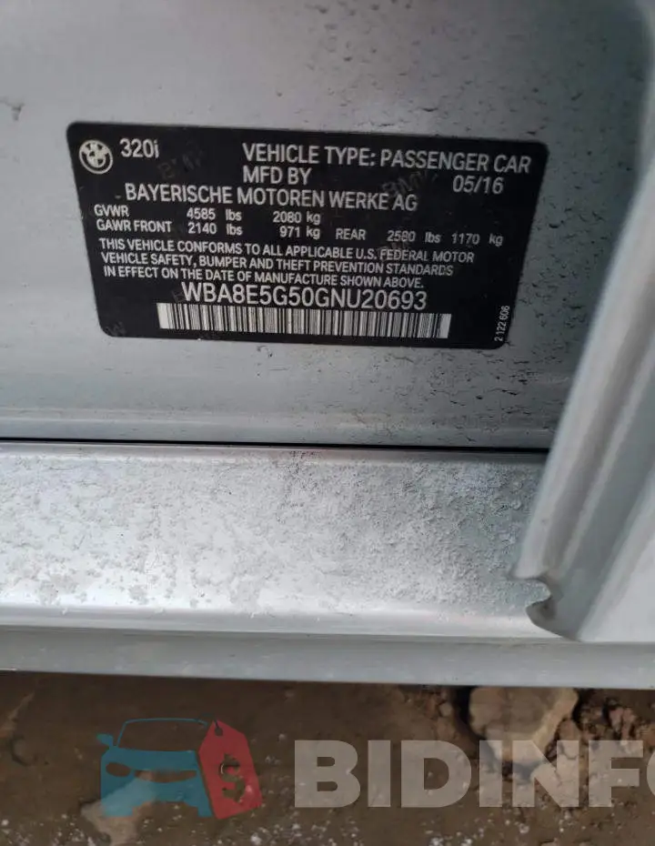 WBA8E5G50GNU20693 Photo# 12
