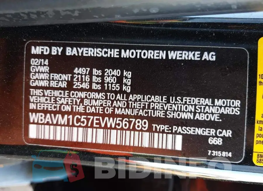 WBAVM1C57EVW56789 Photo# 12