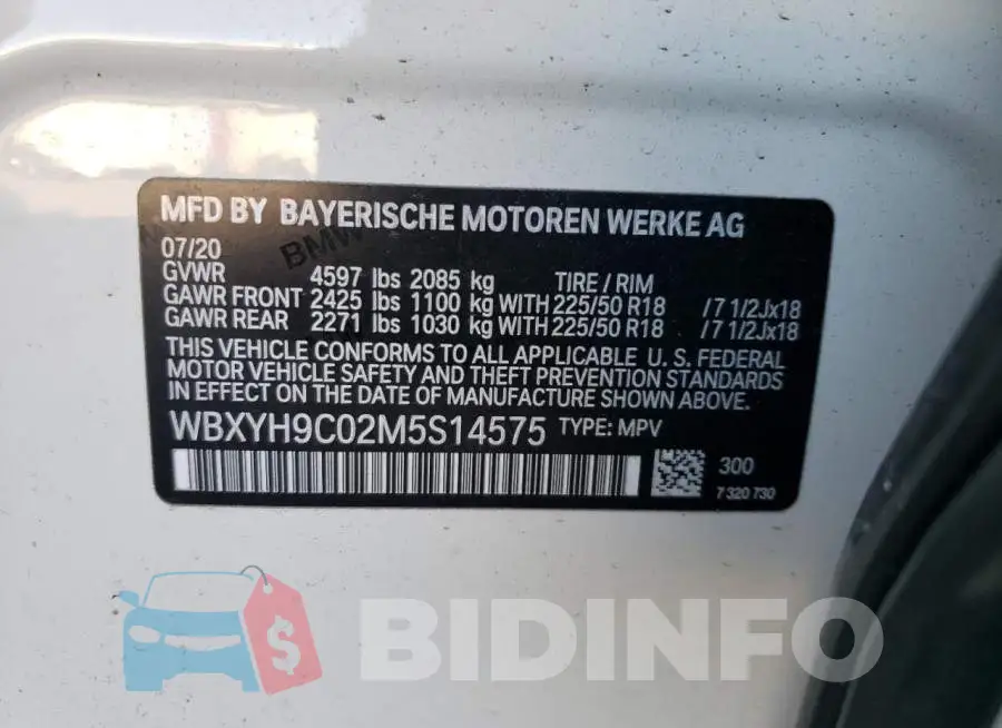 WBXYH9C02M5S14575 Photo# 13