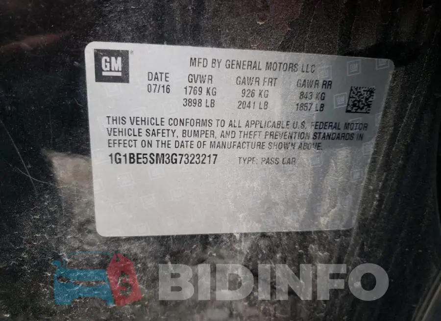 1G1BE5SM3G7323217 Photo# 12