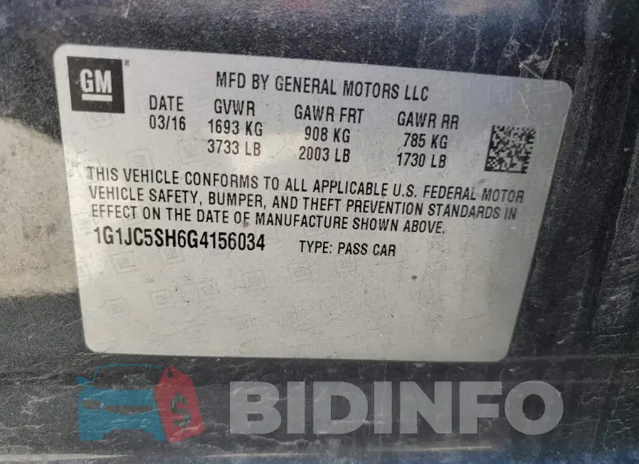 1G1JC5SH6G4156034 Photo# 13