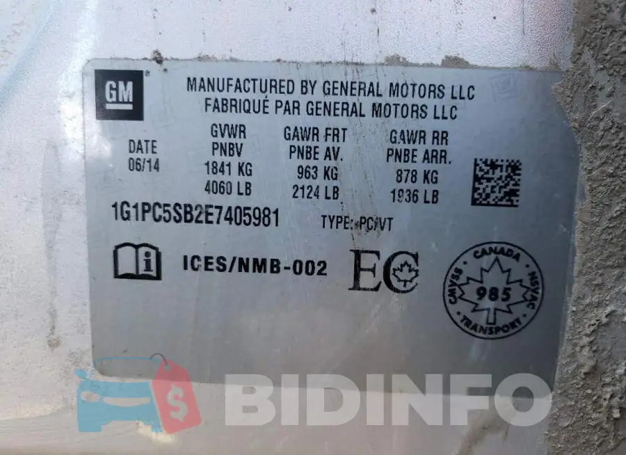 1G1PC5SB2E7405981 Photo# 13