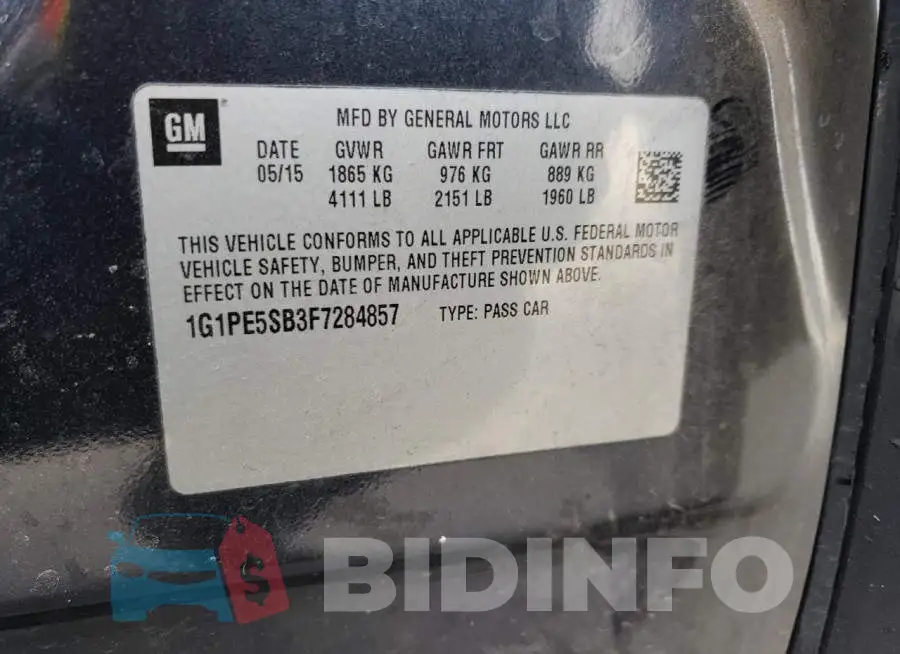 1G1PE5SB3F7284857 Photo# 12