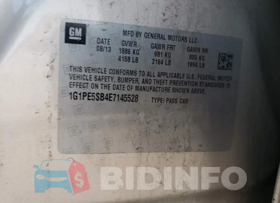 1G1PE5SB4E7145528 Photo# 12