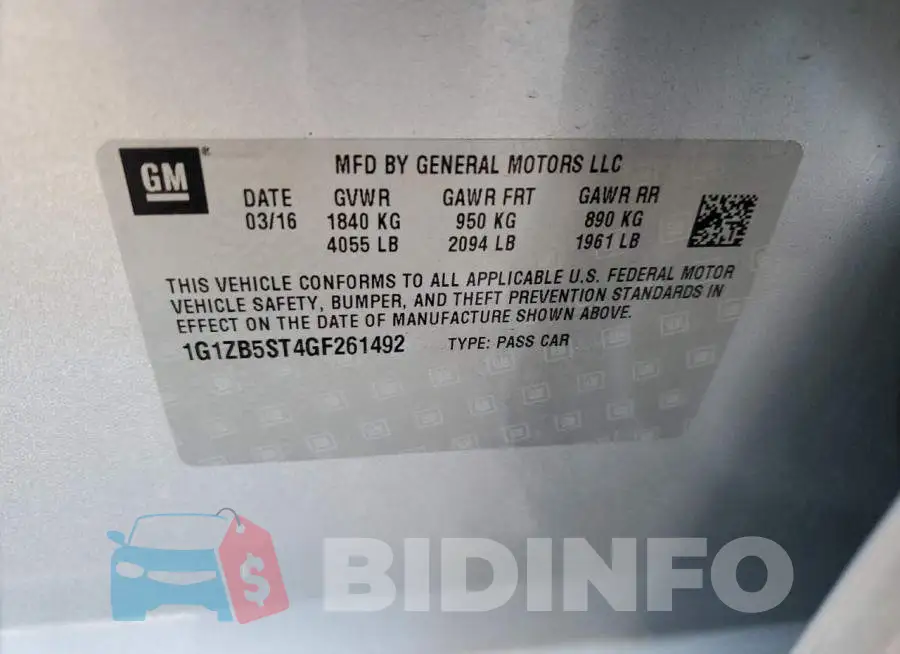 1G1ZB5ST4GF261492 Photo# 12
