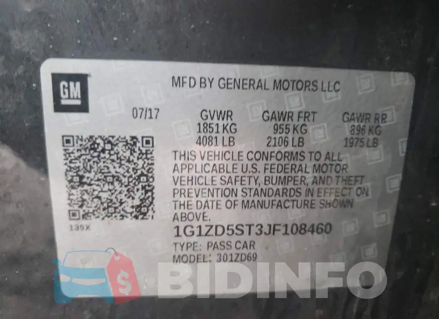 1G1ZD5ST3JF108460 Photo# 12