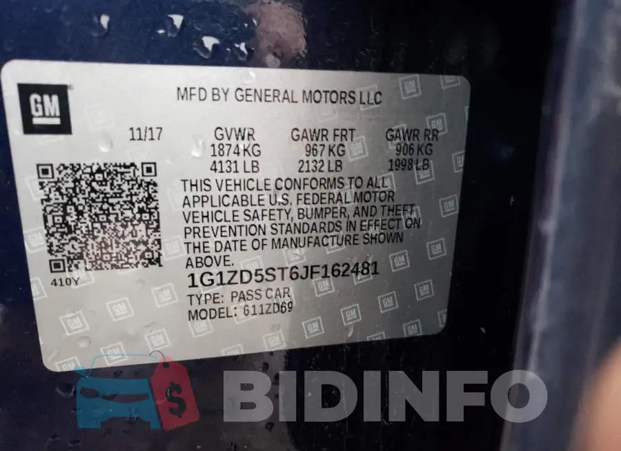 1G1ZD5ST6JF162481 Photo# 12