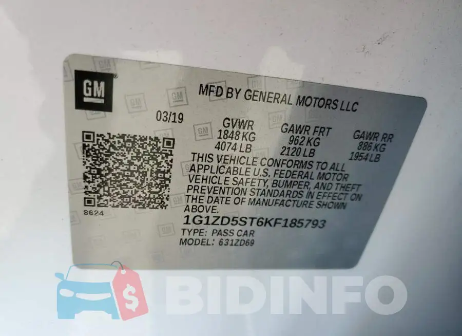 1G1ZD5ST6KF185793 Photo# 12