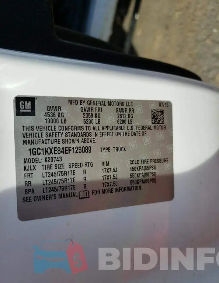 1GC1KXE84EF125089 Photo# 12
