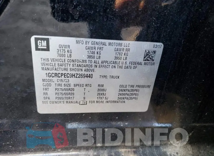 1GCRCPEC9HZ269440 Photo# 12
