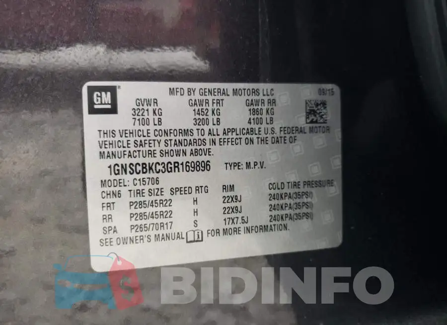 1GNSCBKC3GR169896 Photo# 10