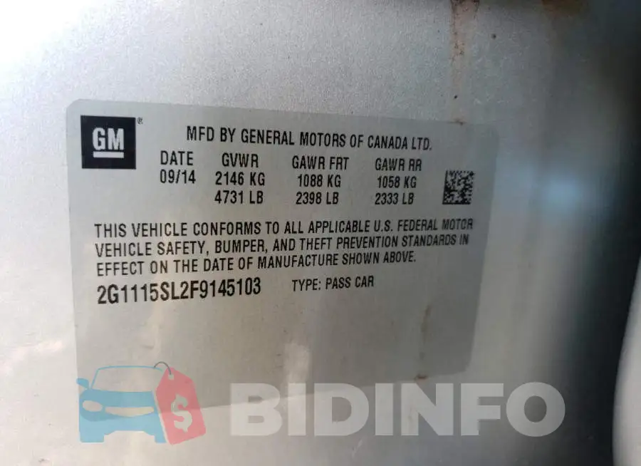 2G1115SL2F9145103 Photo# 12