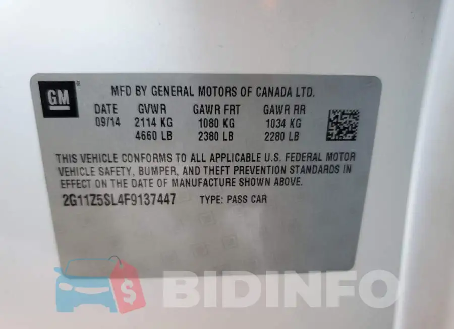 2G11Z5SL4F9137447 Photo# 13