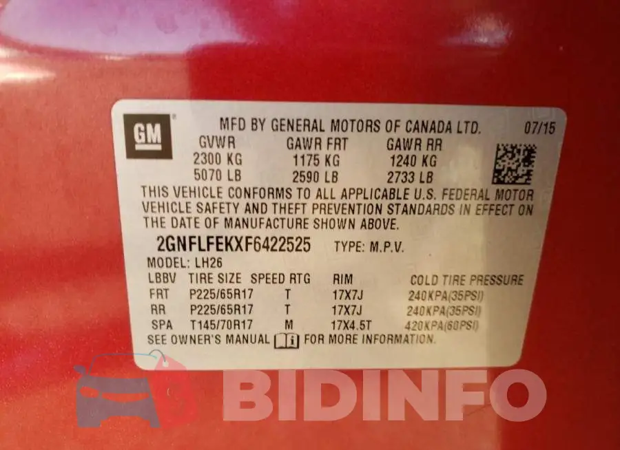 2GNFLFEKXF6422525 Photo# 10