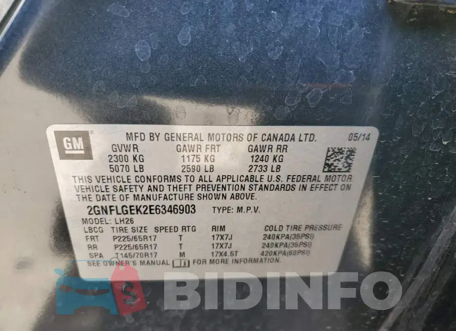 2GNFLGEK2E6346903 Photo# 13