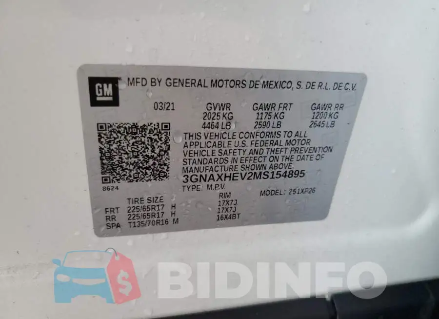 3GNAXHEV2MS154895 Photo# 13