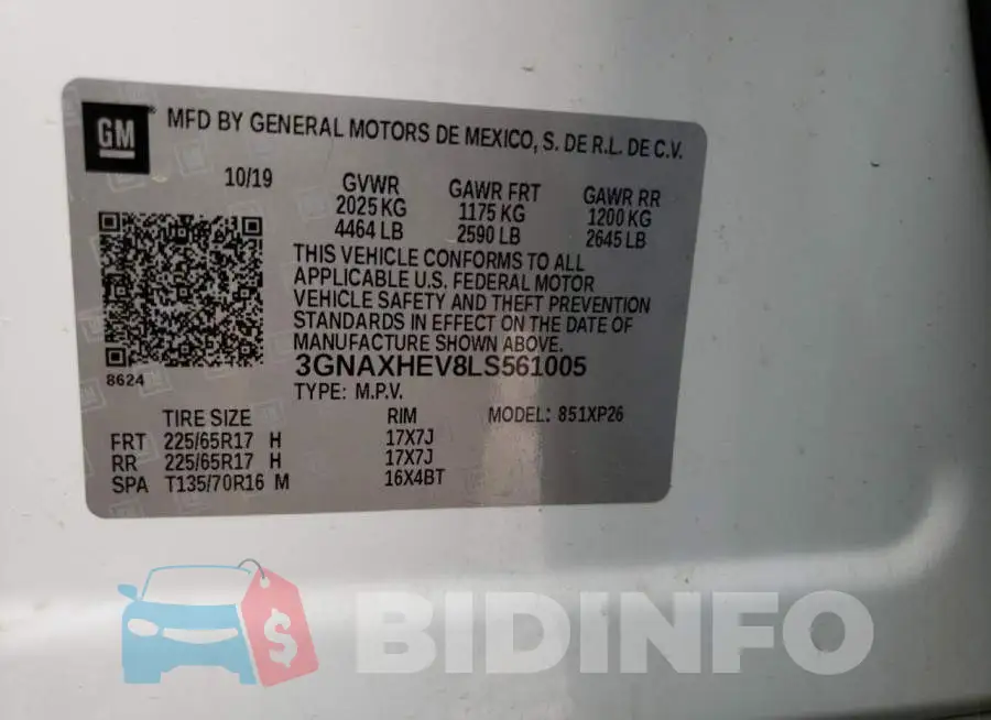 3GNAXHEV8LS561005 Photo# 14