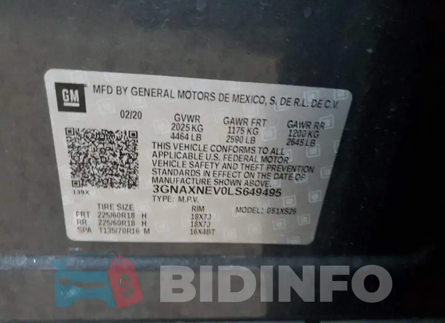 3GNAXNEV0LS649495 Photo# 10