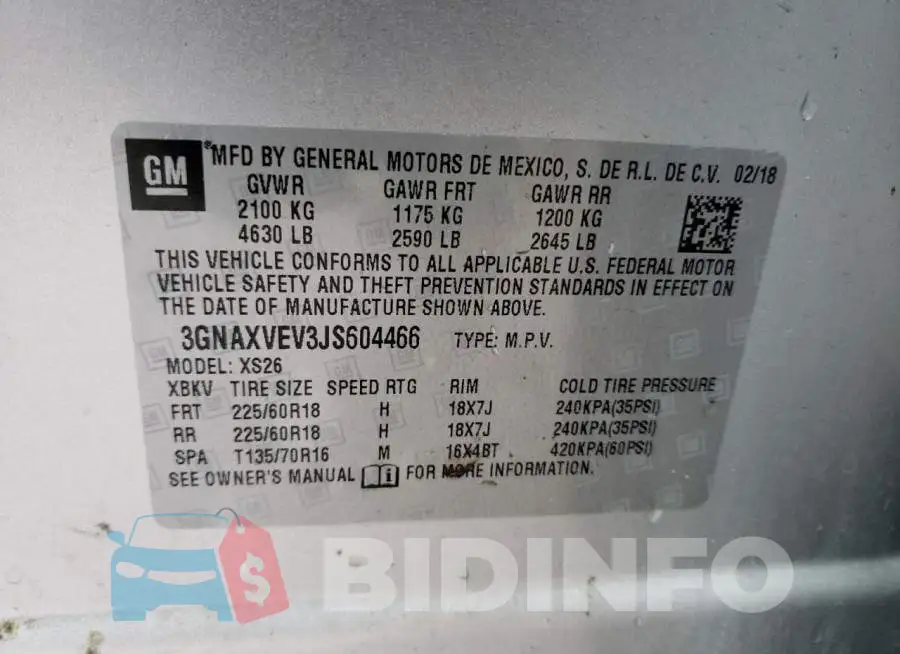3GNAXVEV3JS604466 Photo# 14