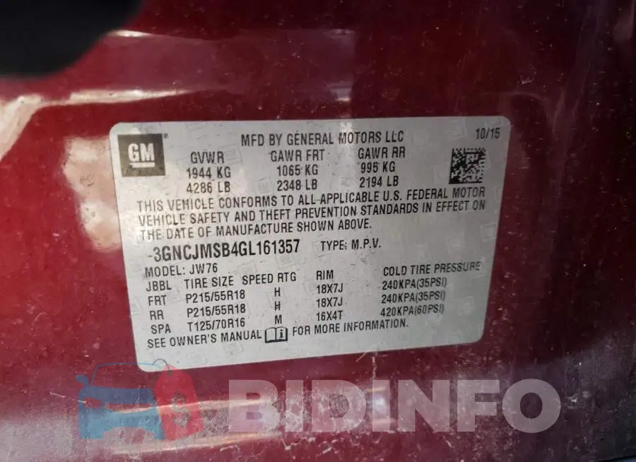 3GNCJMSB4GL161357 Photo# 13