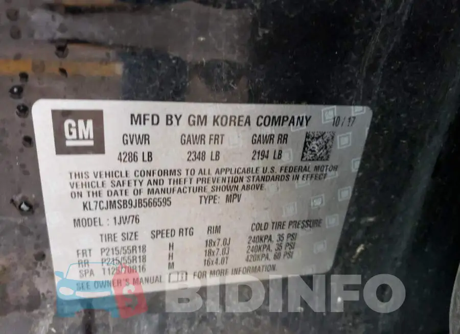 KL7CJMSB9JB566595 Photo# 13