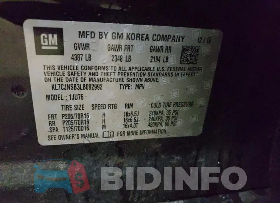 KL7CJNSB3LB092992 Photo# 10