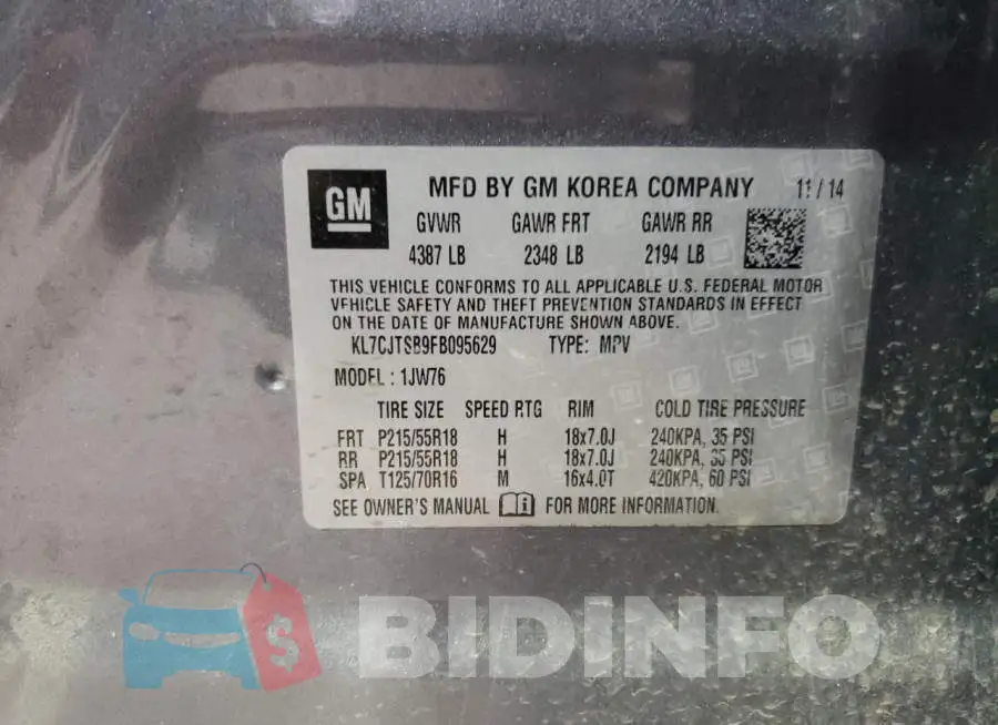 KL7CJTSB9FB095629 Photo# 10