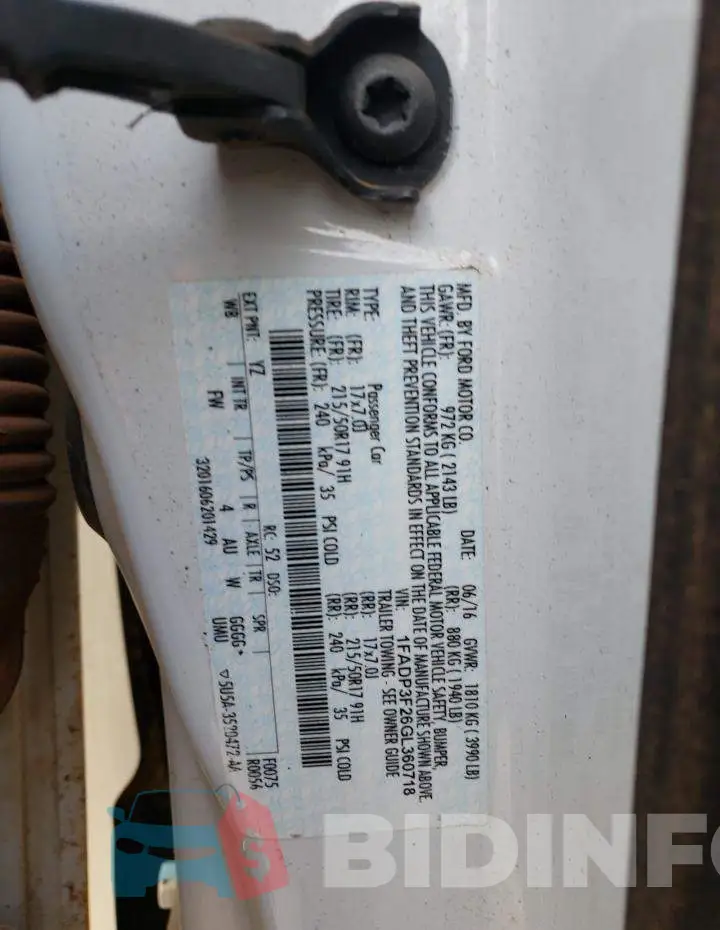 1FADP3F26GL360718 Photo# 12