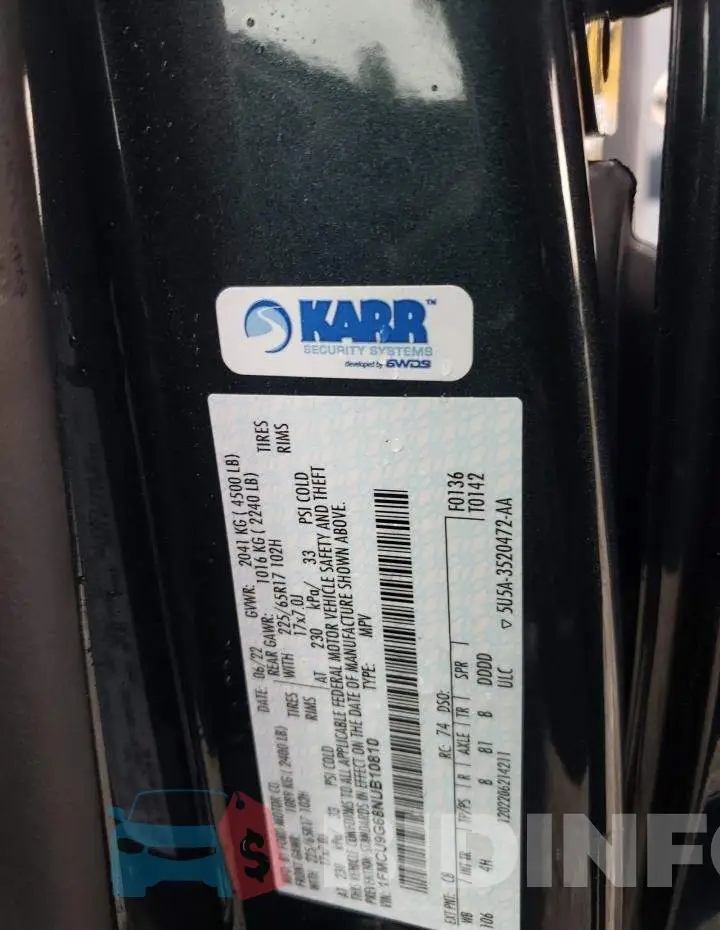 1FMCU9G68NUB10810 Photo# 13