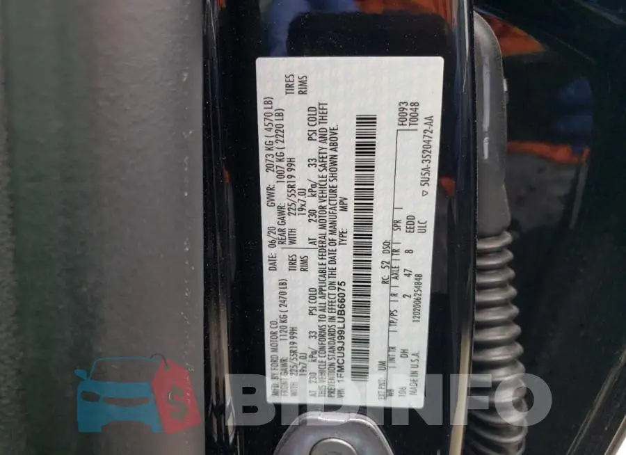 1FMCU9J99LUB66075 Photo# 14