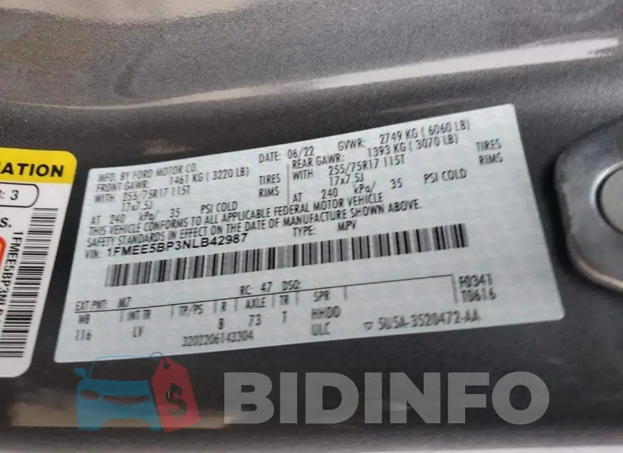 1FMEE5BP3NLB42987 Photo# 12