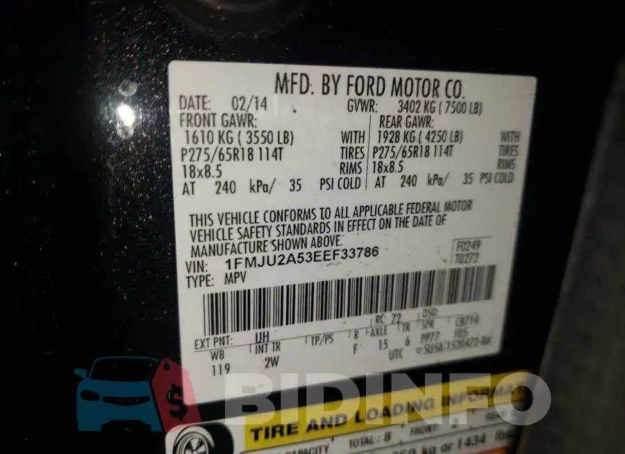 1FMJU2A53EEF33786 Photo# 13