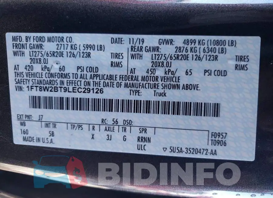 1FT8W2BT9LEC29126 Photo# 12