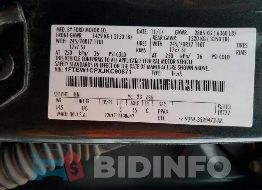 1FTEW1CPXJKC90871 Photo# 12