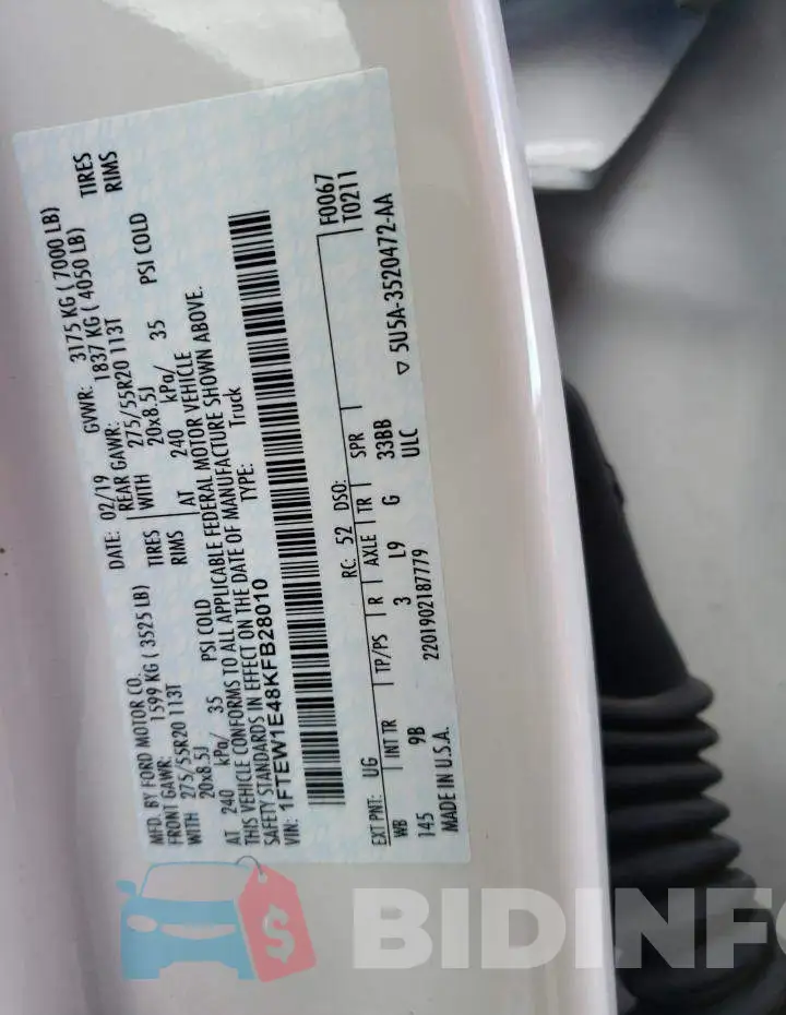 1FTEW1E48KFB28010 Photo# 12
