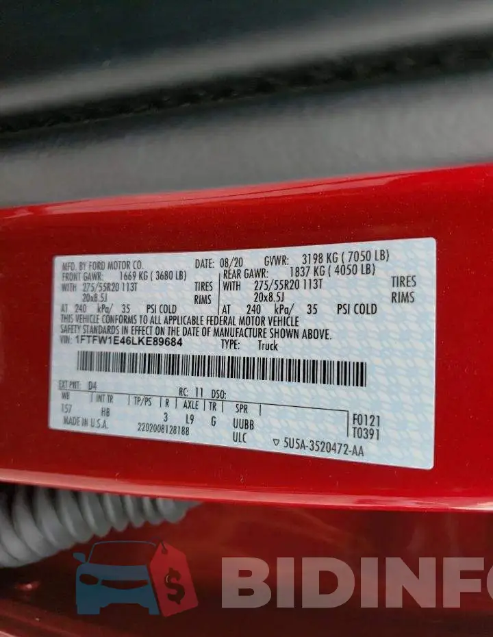 1FTFW1E46LKE89684 Photo# 12